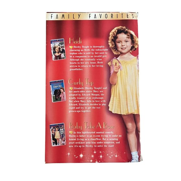 Shirley Temple Family Favorites VHS Set 3 Curly Top Heidi Baby Take a Bow Used - Picture 2 of 16
